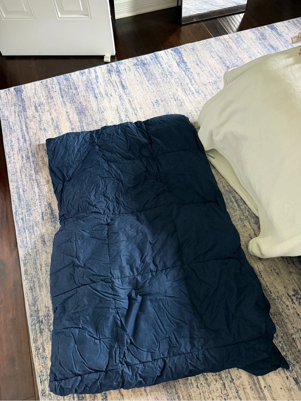 The Company Store Navy Quilted Throw Blanket